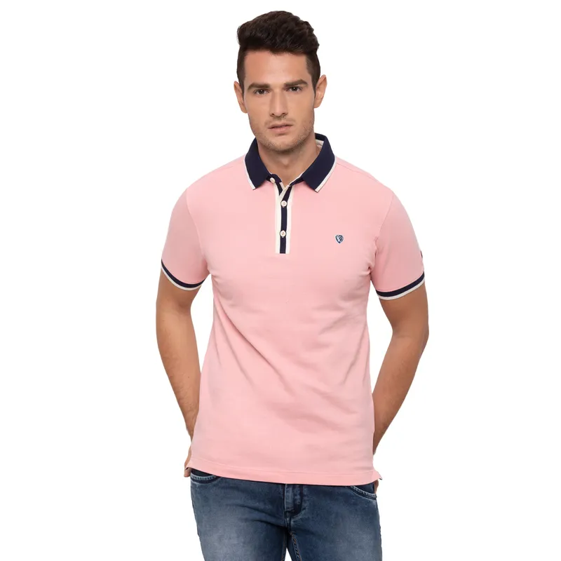 Pink Regular Fit Round Neck Men's T-Shirt by Being Human Clothing